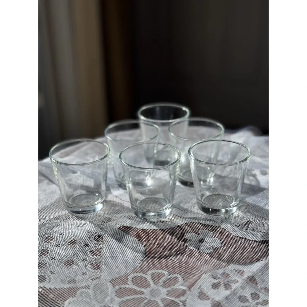 Set Of 6 Clear Glass Old Fashion Whiskey Tumbler Shooter Cocktail Glasses No Dmg